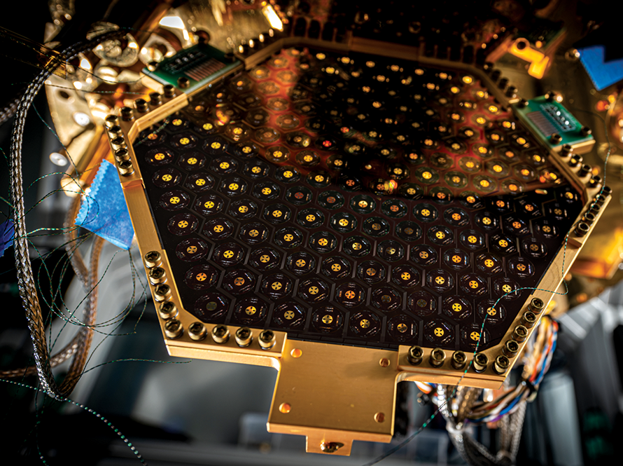 Close up view of a detector array.
