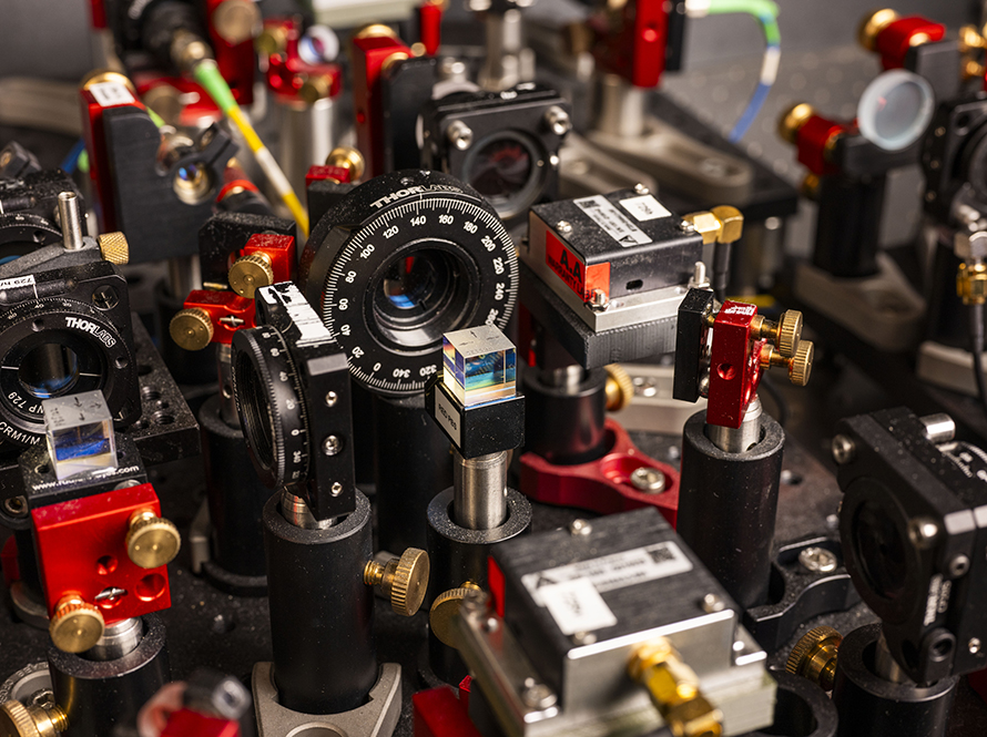 An optical set-up in the QUANT-NET.