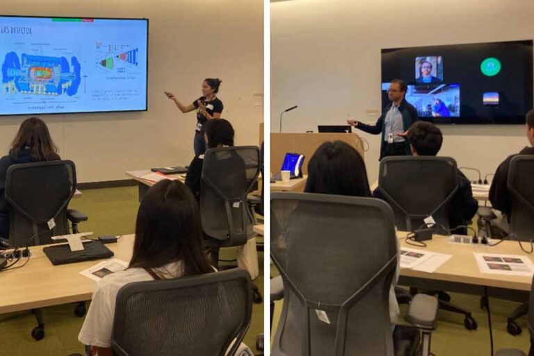 Students listening to presenters at the 2024 ATLAS Masterclass