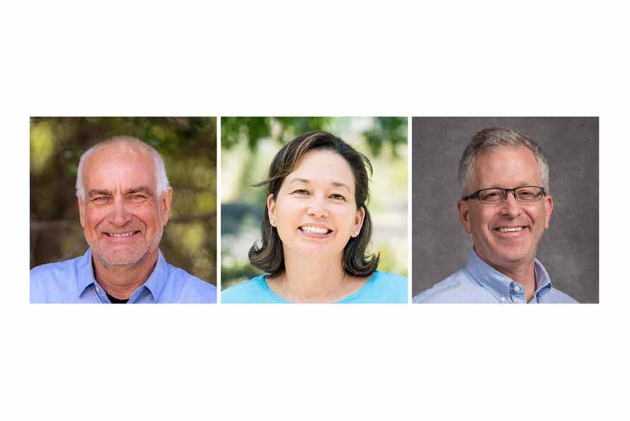 Three panel headshot composite: Birkholzer, Clarke, and von der Lippe