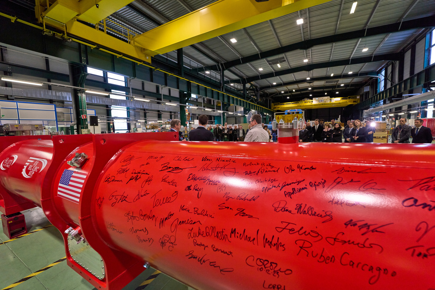 CERN celebrates the arrival of the first U.S.-built HL-LHC magnet.