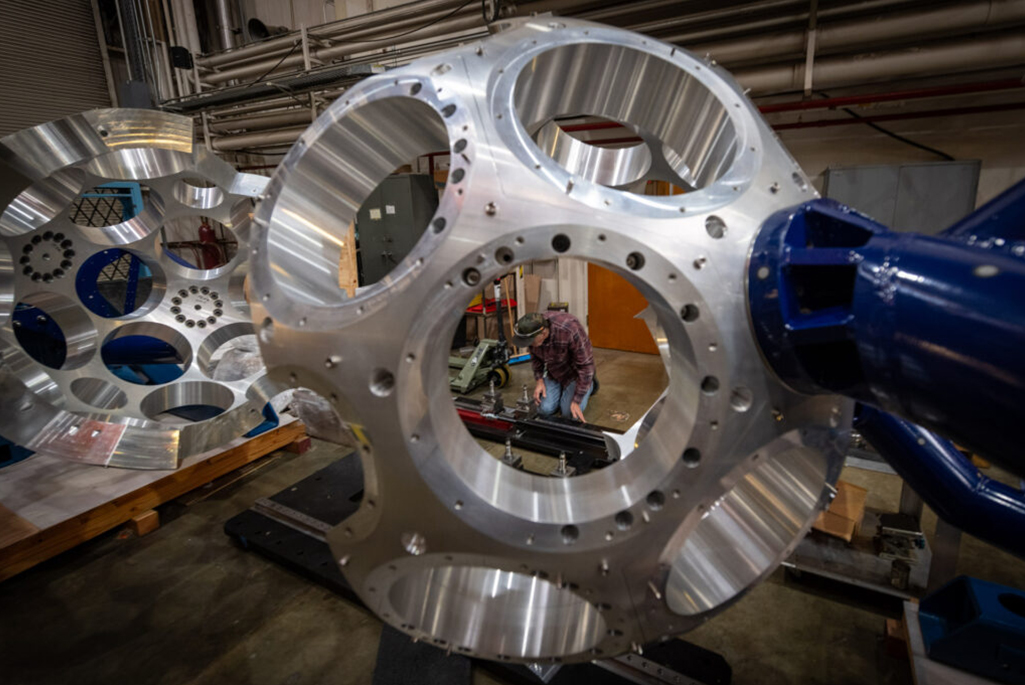 View of GRETA with a technician in the background