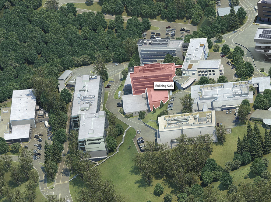 Aerial view of Building 50B.
