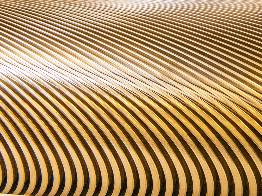 Detailed view of a component used in magnet construction.