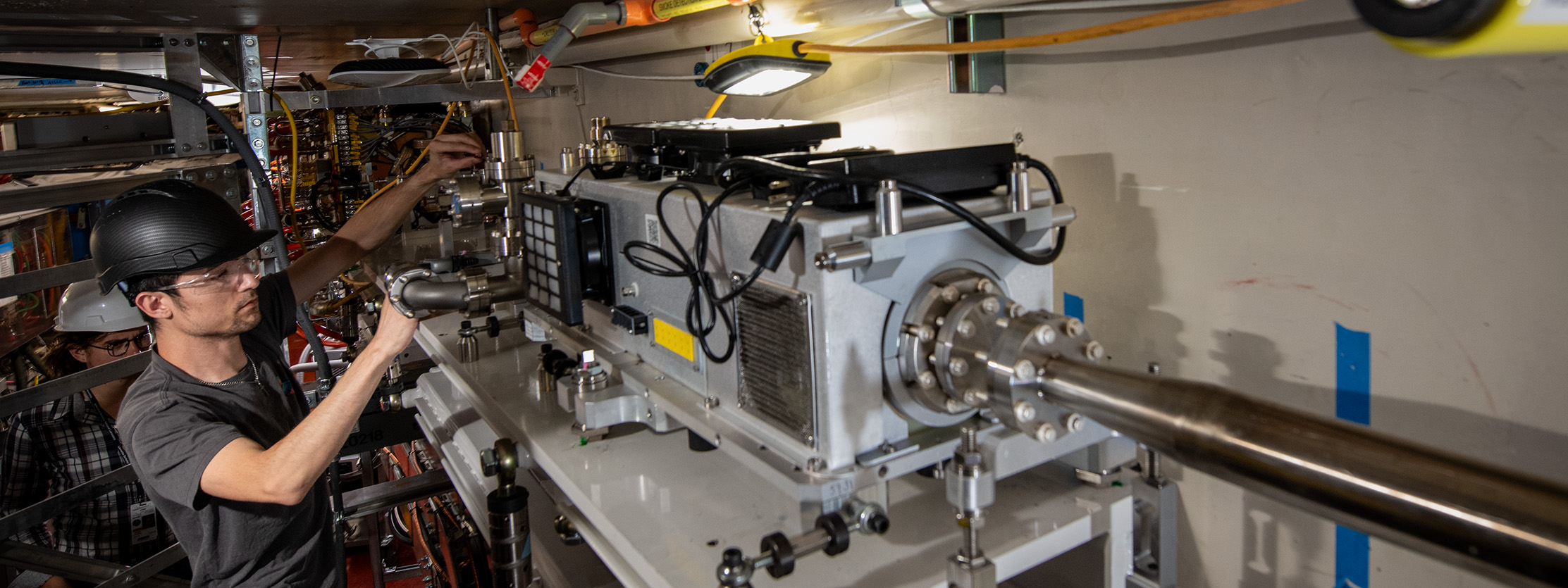Installing a kicker magnet in sector 2 of the Advanced Light Source (ALS).