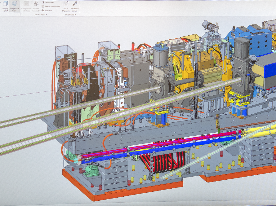 CAD model of a component.